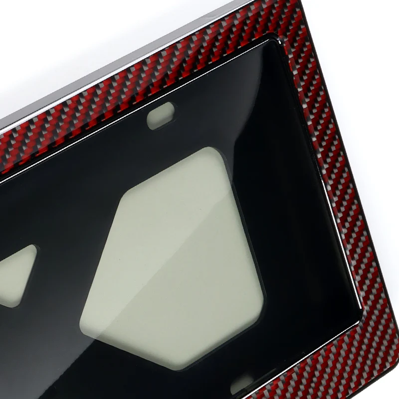 NISMO Nissan Real Carbon Fiber License Plate Cover Protector Red Shield Frame with Bracket - Image 8