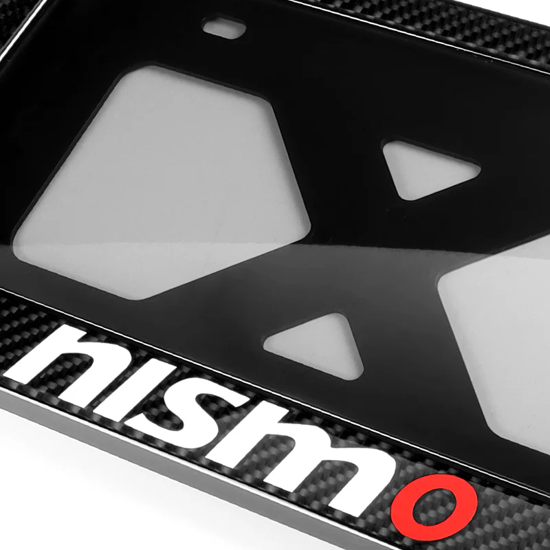 NISMO Nissan Real Carbon Fiber License Plate Cover Protector Shield Frame with Bracket - Image 3