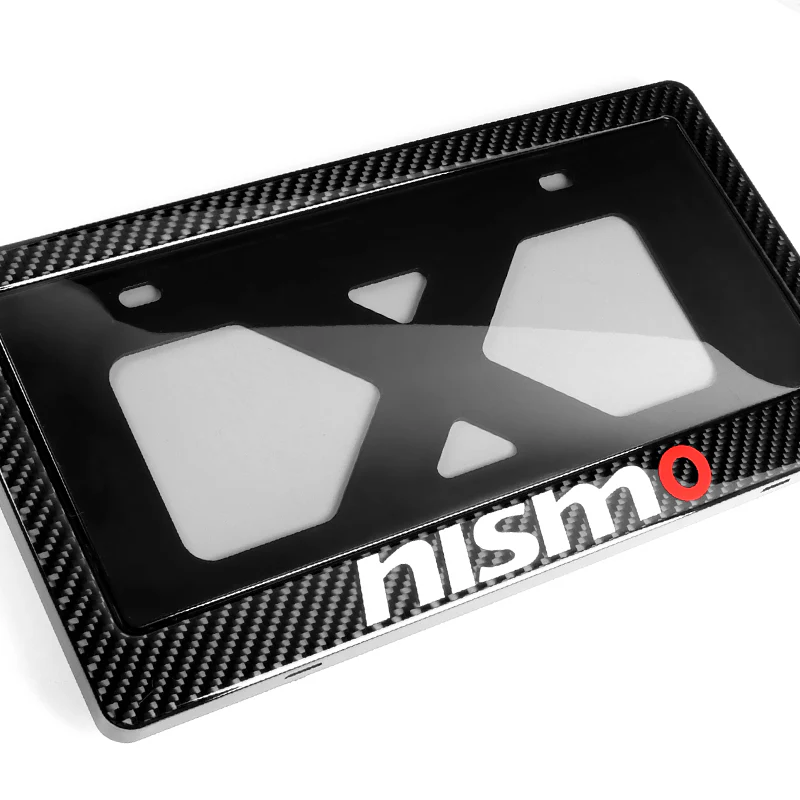 NISMO Nissan Real Carbon Fiber License Plate Cover Protector Shield Frame with Bracket - Image 4