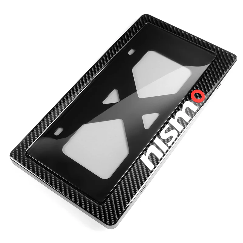 NISMO Nissan Real Carbon Fiber License Plate Cover Protector Shield Frame with Bracket - Image 6