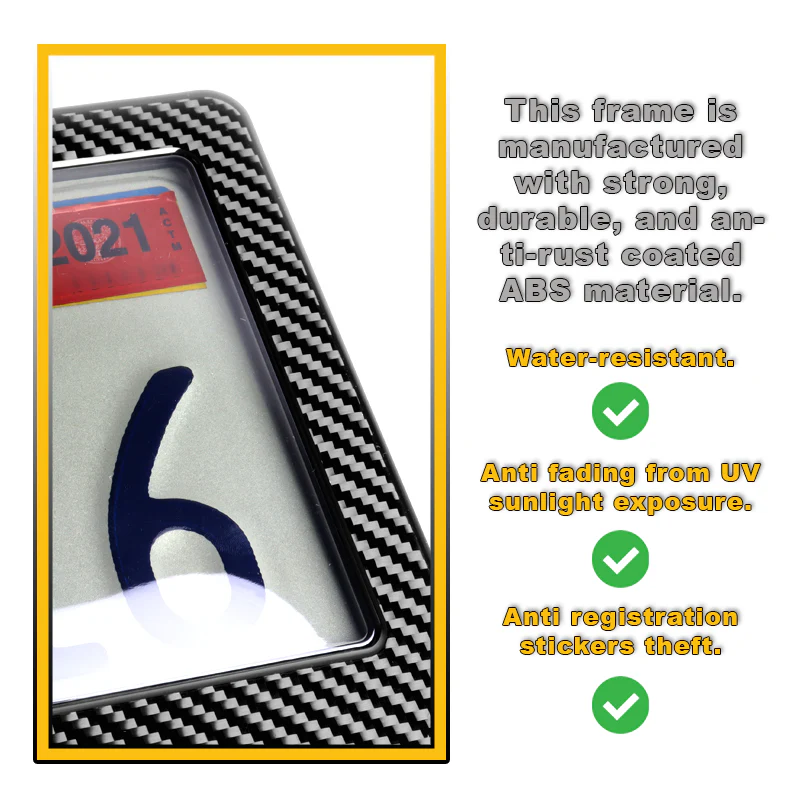 NISMO Nissan Real Carbon Fiber License Plate Cover Protector Shield Frame with Bracket - Image 9