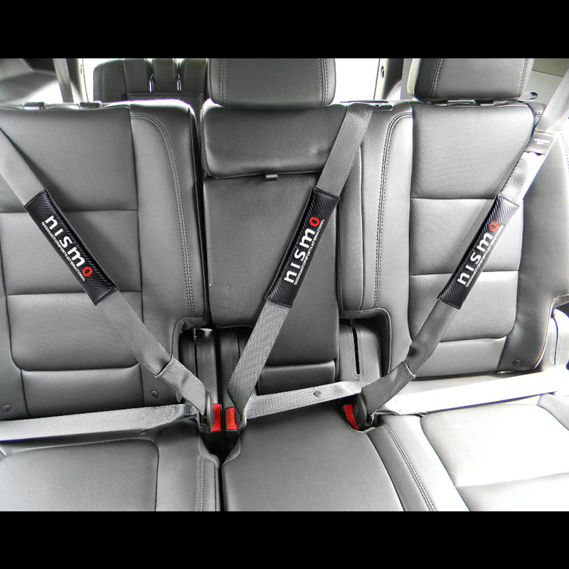 NISMO Set of Car 15" Steering Wheel Cover Carbon Fiber Style Leather NISSAN with Seat Belt Covers - Image 10