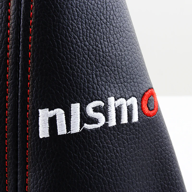 Nissan Nismo Red Stitched Black PVC Leather Shifter Boot Cover - Image 3