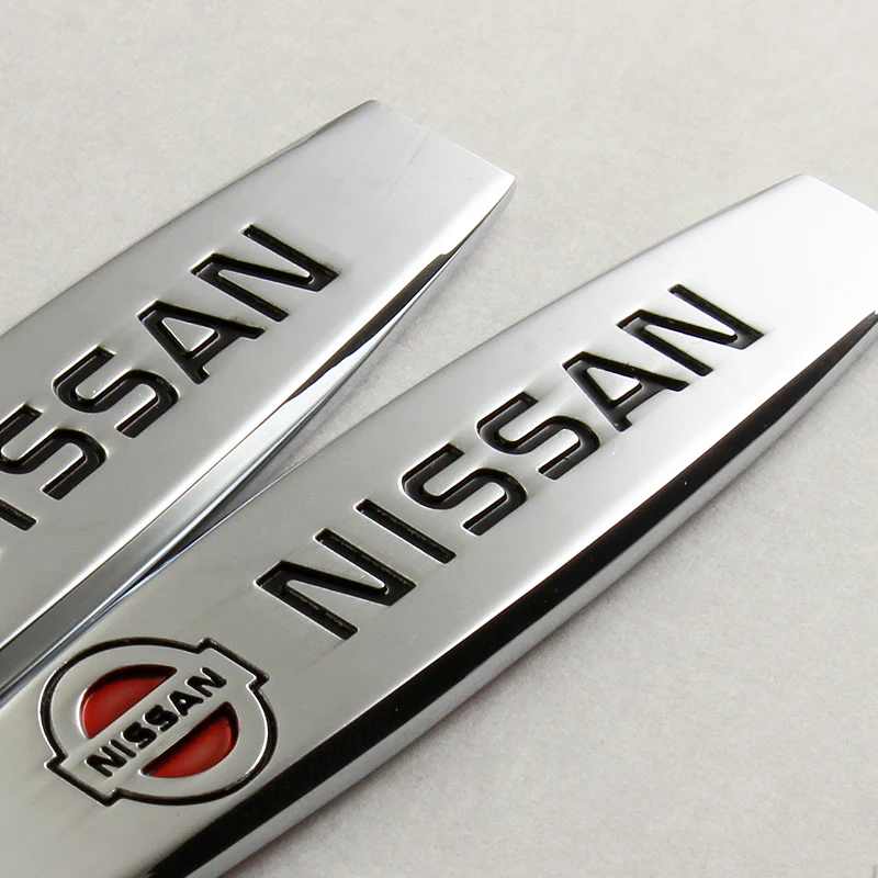 NISSAN 3D Metal Emblem Badge Sticker x2 - Image 5
