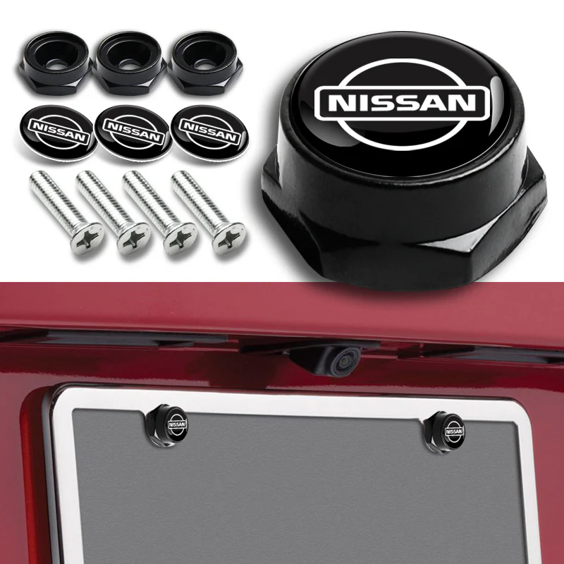 NISSAN Brand New SET Stainless Steel License Plate Frame 2pcs with Caps Bolt - Image 5