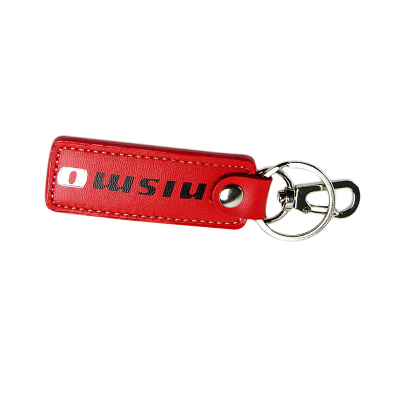 NISSAN NISMO 1 pc Red Leather Rectangle Key Fob Keyring Keychain Tag Lanyard Holder Clip New - Image 6