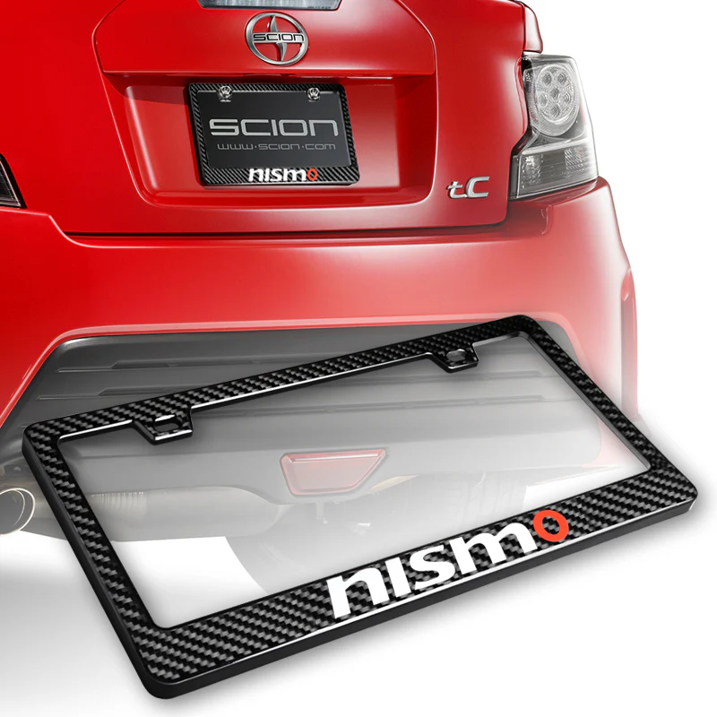 Nissan Nismo 100% Real Carbon Fiber License Plate Frame with Caps & Screws x2 - Image 5