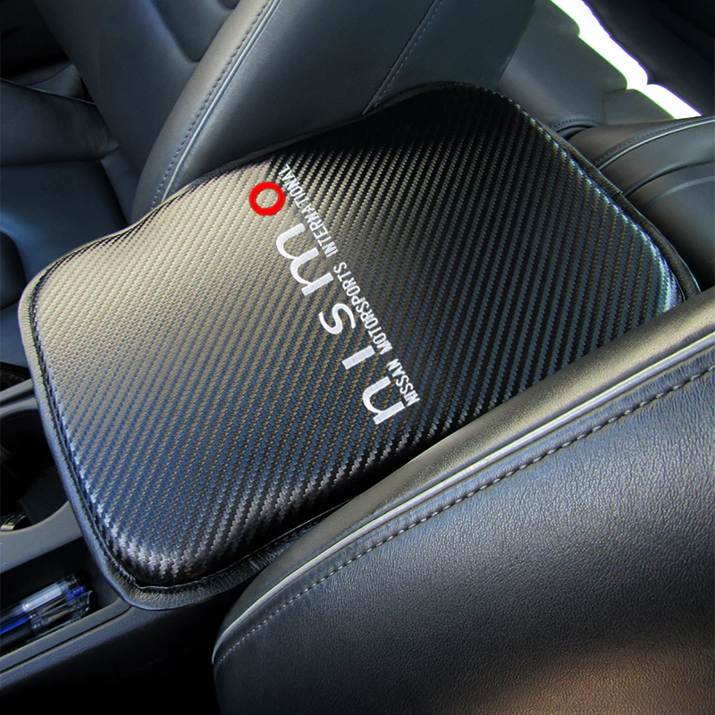 Nissan Nismo Car Center Console Armrest Cushion Mat Pad Cover Stitched Embroidery Logo with LED Cup Coaster Set - Image 8