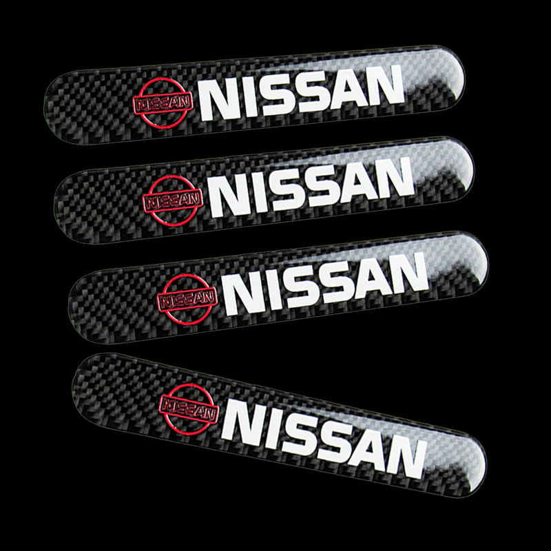 Nissan NISMO Carbon Fiber Car Door Rear Trunk Side Fenders Bumper Badge Scratch Guard Sticker New 4 pcs - Image 4