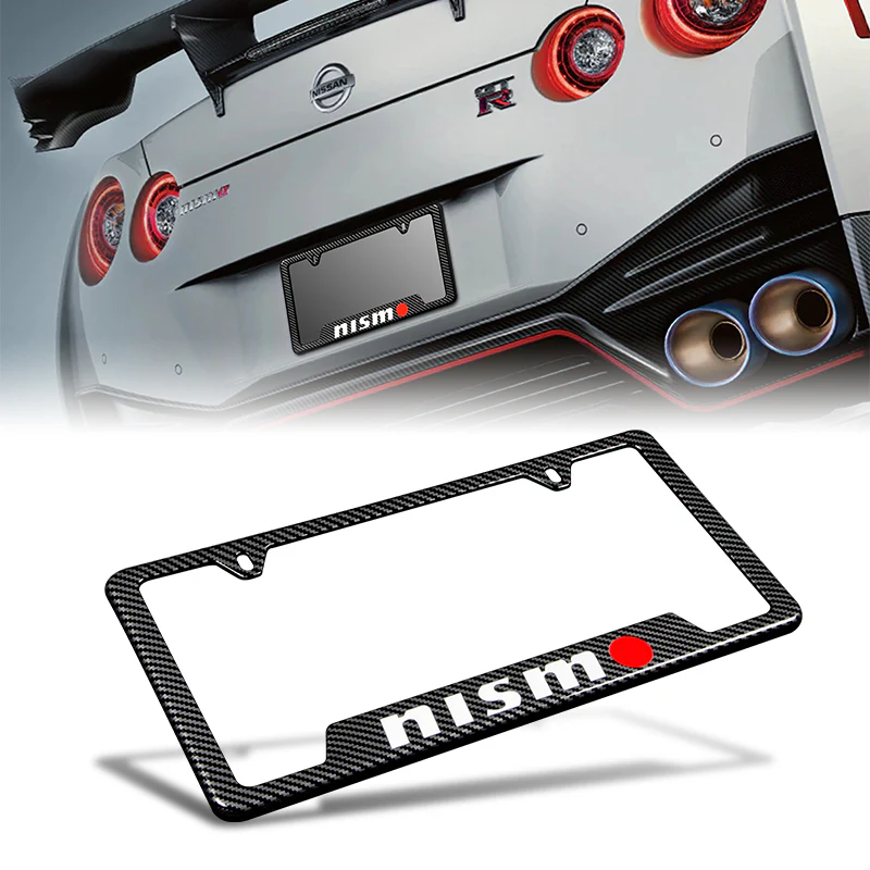 NISSAN NISMO Carbon Fiber Look License Plate Frame ABS X2 - Image 4