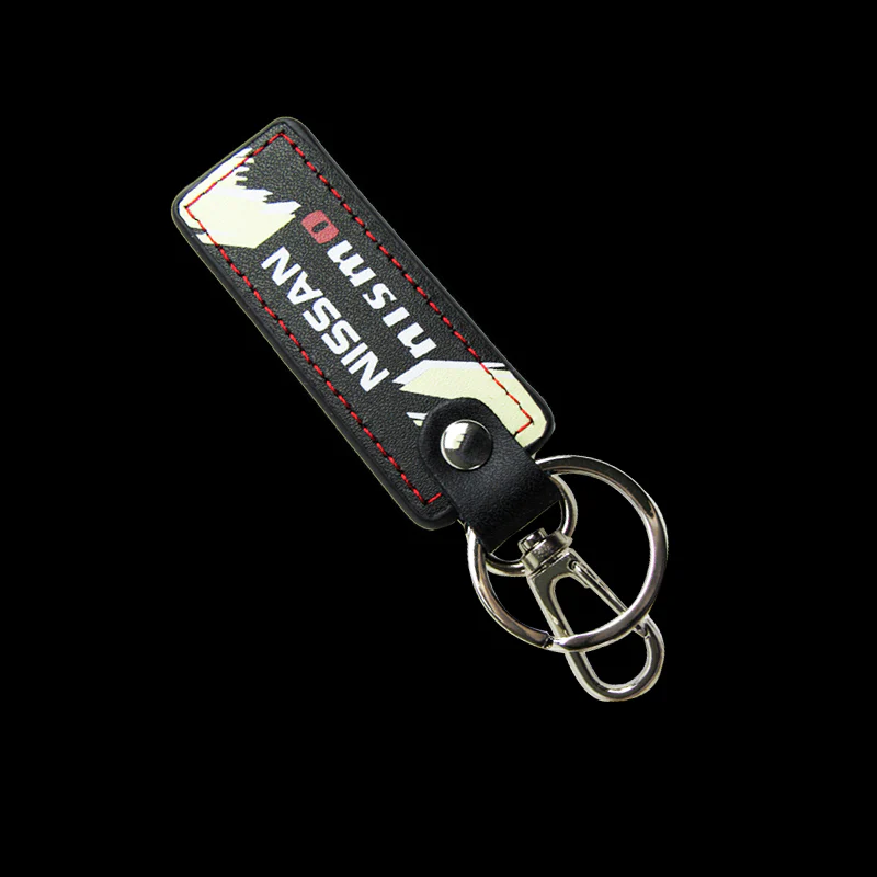 NISSAN NISMO JDM 1 pc Black Leather Rectangle Key Fob Keyring Keychain Tag Lanyard Holder Clip New - Image 4