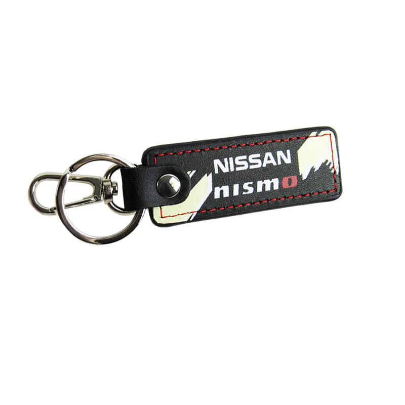 NISSAN NISMO JDM 1 pc Black Leather Rectangle Key Fob Keyring Keychain Tag Lanyard Holder Clip New - Image 5