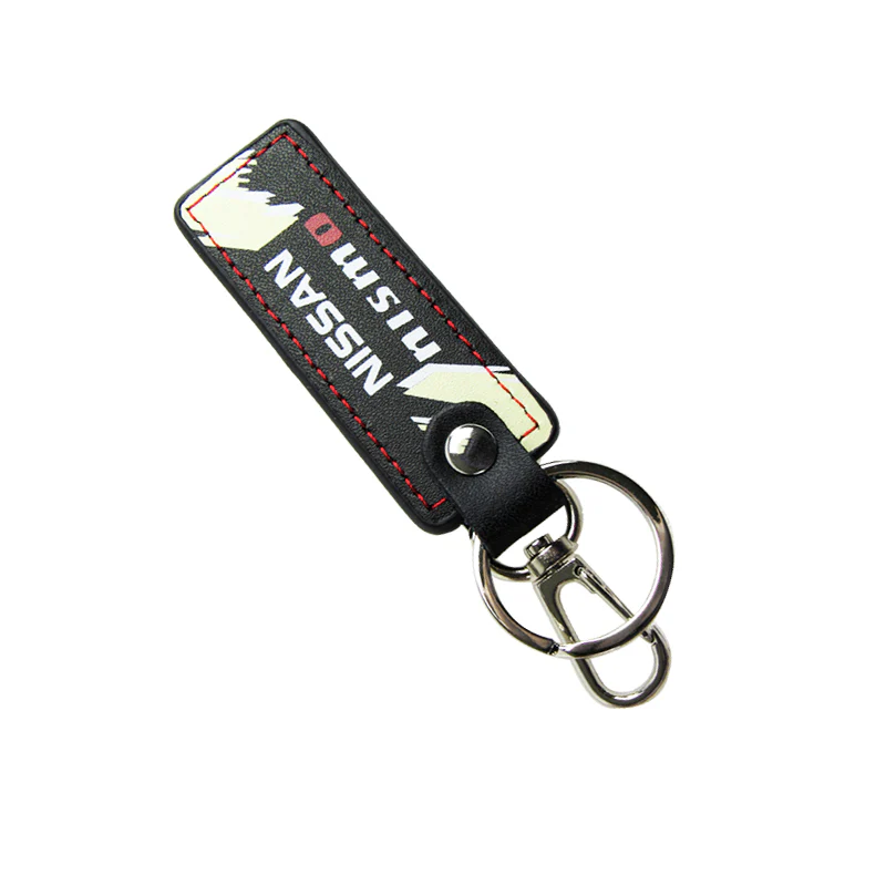 NISSAN NISMO JDM 1 pc Black Leather Rectangle Key Fob Keyring Keychain Tag Lanyard Holder Clip New - Image 8