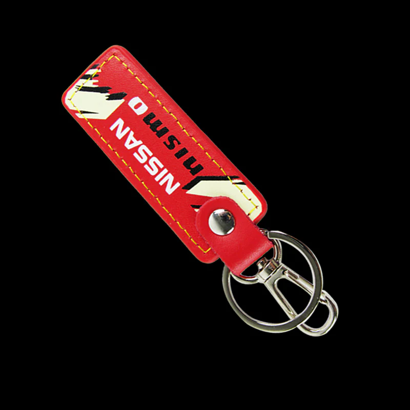 NISSAN NISMO JDM 1 pc Red Leather Rectangle Key Fob Keyring Keychain Tag Lanyard Holder Clip New - Image 5