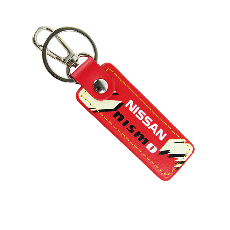 NISSAN NISMO JDM 1 pc Red Leather Rectangle Key Fob Keyring Keychain Tag Lanyard Holder Clip New - Image 7
