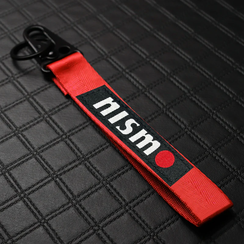 Nissan Nismo Red and Black Keychain with Metal Key Ring - Image 2