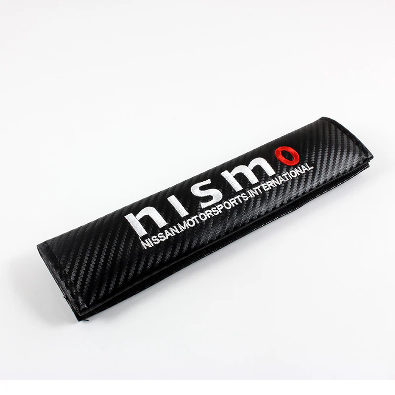 NISSAN NISMO Set of Car 15" Steering Wheel Cover Carbon Fiber Style Leather with Seat Belt Covers - Image 9