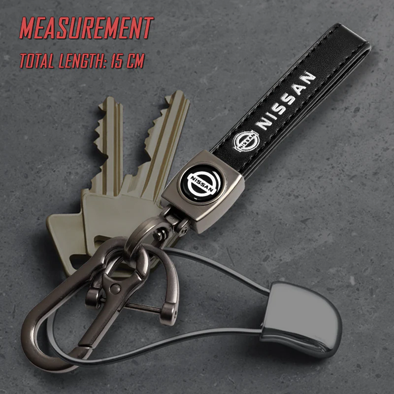 NISSAN NISMO Universal Black 3D Logo Leather Metal Gift Decor Quick Release Lanyard Keychain - Image 5