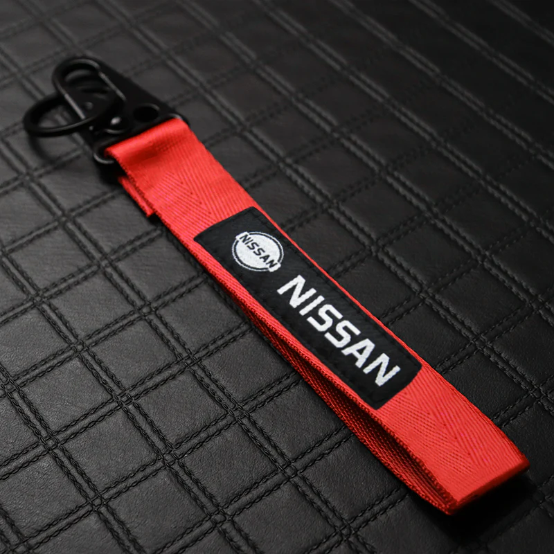 Nissan Red Keychain with Metal Key Ring - Image 2