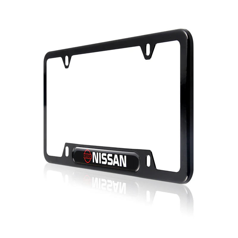 Nissan Set of Frontier/Titan/Armada Xenon White SMD LED 6000K License Plate Lights with Stainless Steel License Plate Frame - Image 6