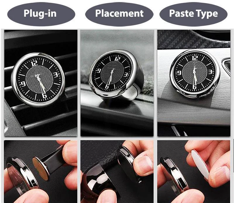 NISSAN Set of Car 15" Steering Wheel Cover Carbon Fiber Look Leather with Exquisite Clock - Image 11