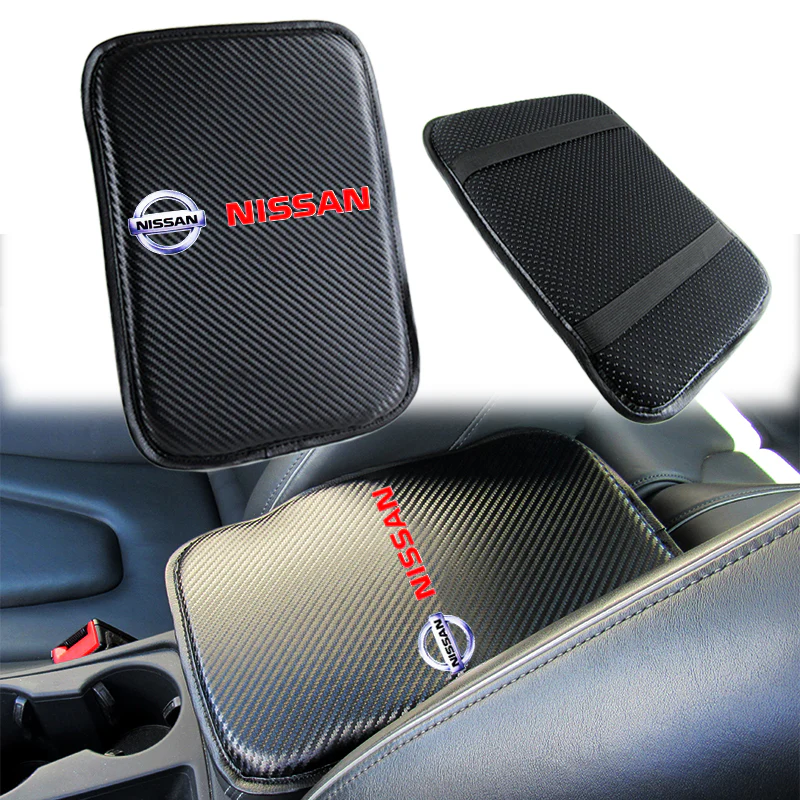 Nissan Set of Carbon Fiber Look Armrest Cushion & Seat Belt Cover - Image 7
