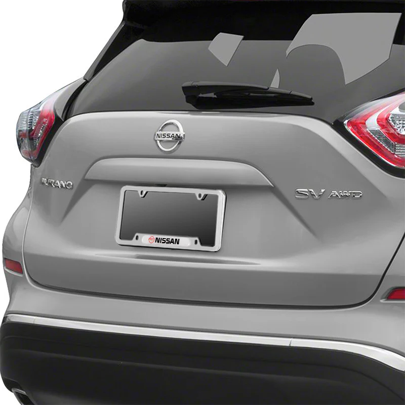 NISSAN Silver Stainless Steel Metal License Plate Frame New X2 - Image 2