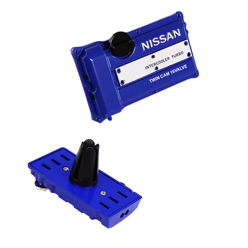 NISSAN Stainless Steel Engine Valve Cover Blue Car Vent Clip Air Freshener Kit - COLOGNE Scent - Image 6