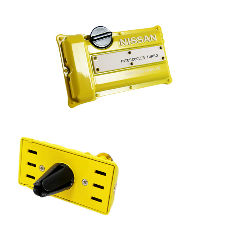 NISSAN Stainless Steel Engine Valve Cover Yellow Car Vent Clip Air Freshener Kit - Chanel Scent - Image 6