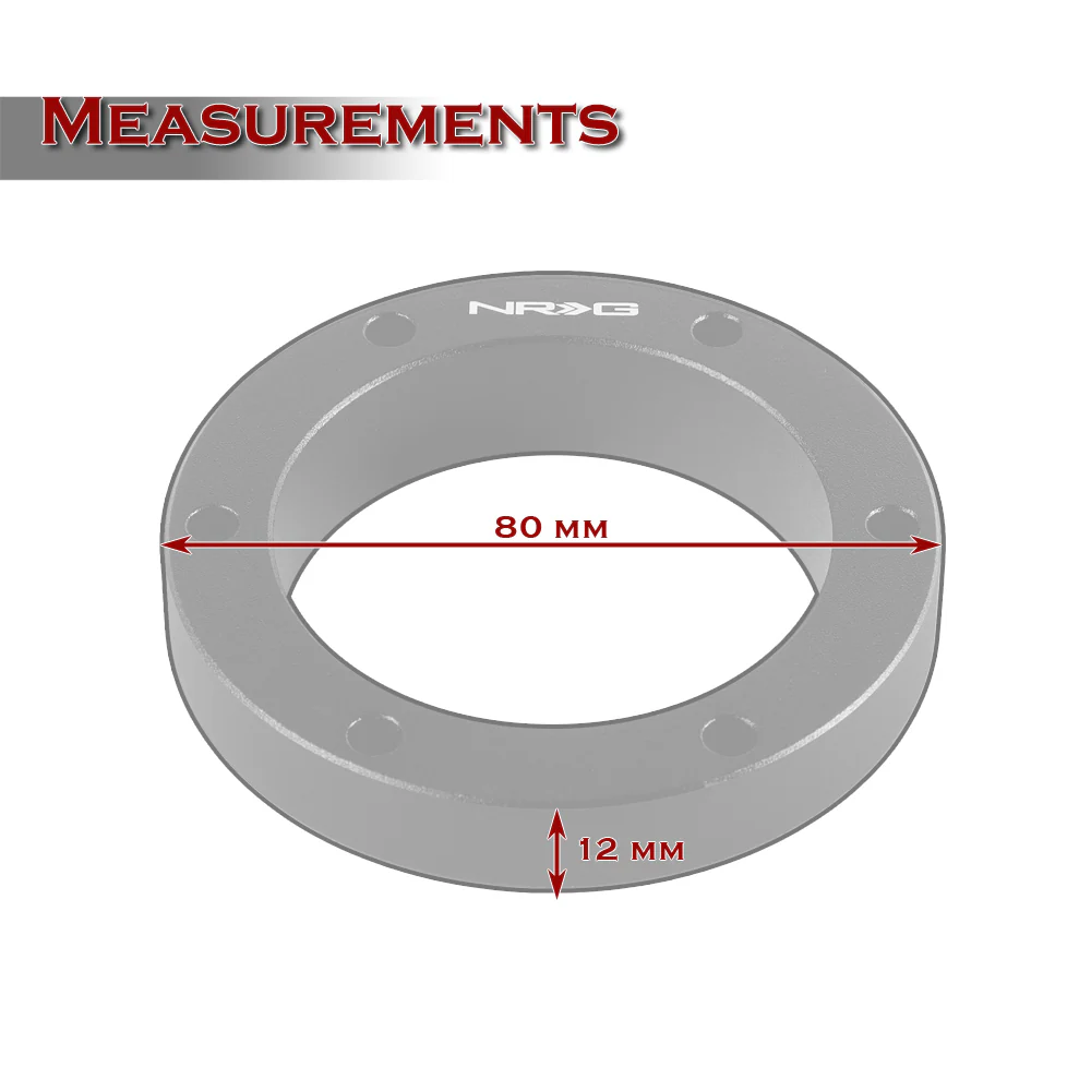 NRG Aluminum 0.5 Inch 6 X70mm Steering Wheel Universal Hub Adapter Spacer -SRK-520BK - Image 5