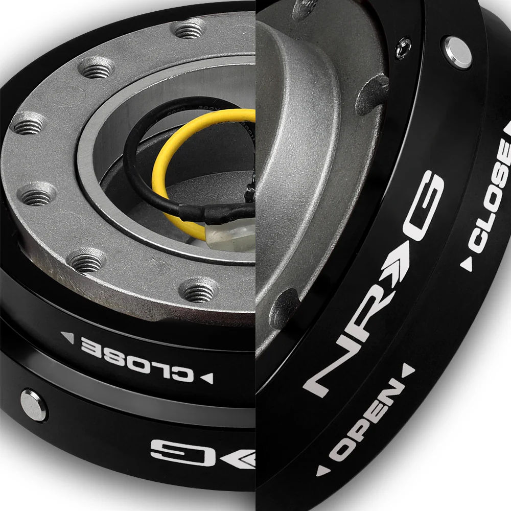 NRG Black Aluminum 1.25 Thin 6-Bolt Steering Wheel Universal Short Hub Adapter Quick Release Spacer -SRK-400BK - Image 2