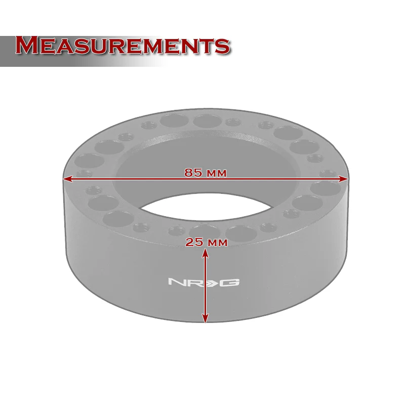 NRG Aluminum 1-Inch 6-Bolt Steering Wheel Universal Hub Adapter Spacer -SRK-510BK - Image 3