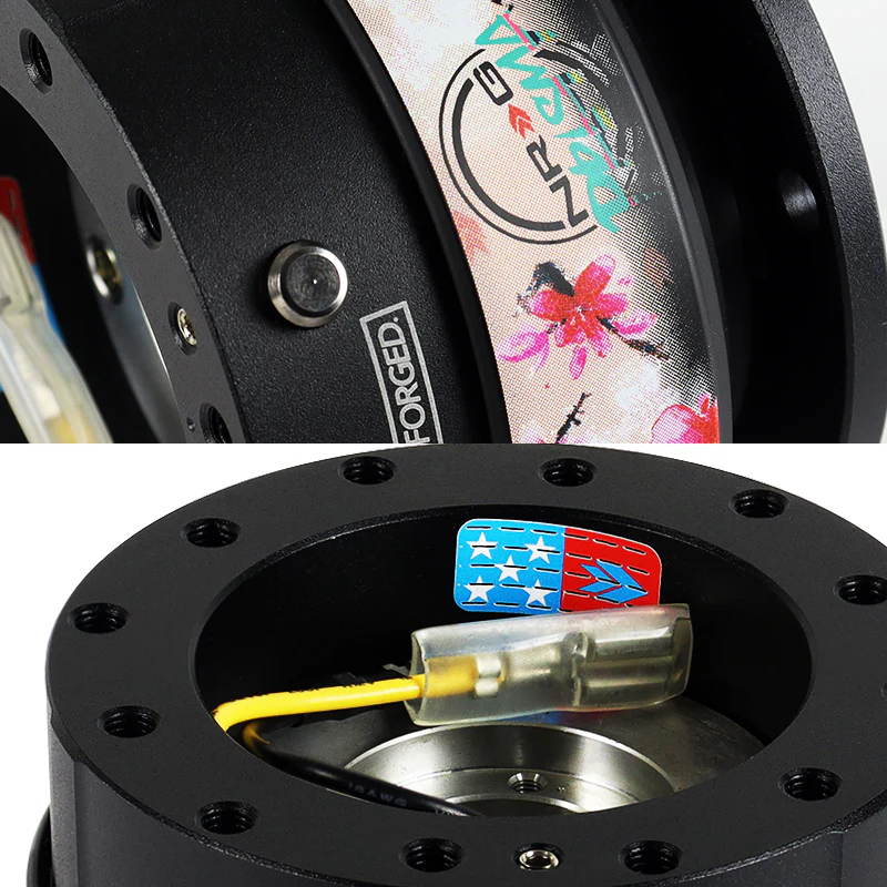 NRG Black Aluminum Ball Lock 6-Bolt Steering Wheel Gen 2.0 Quick Release Adapter -SRK-200BK-SAKURA - Image 4