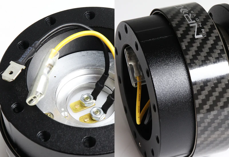 NRG Black / Carbon Ring Race 6-Bolt Steering Wheel Gen 2.0 Quick Release Adapter -SRK-200CF - Image 3