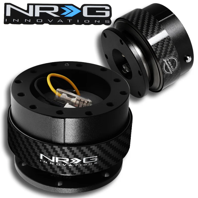 NRG Black / Carbon Ring Race 6-Bolt Steering Wheel Gen 2.0 Quick Release Adapter -SRK-200CF - Image 4