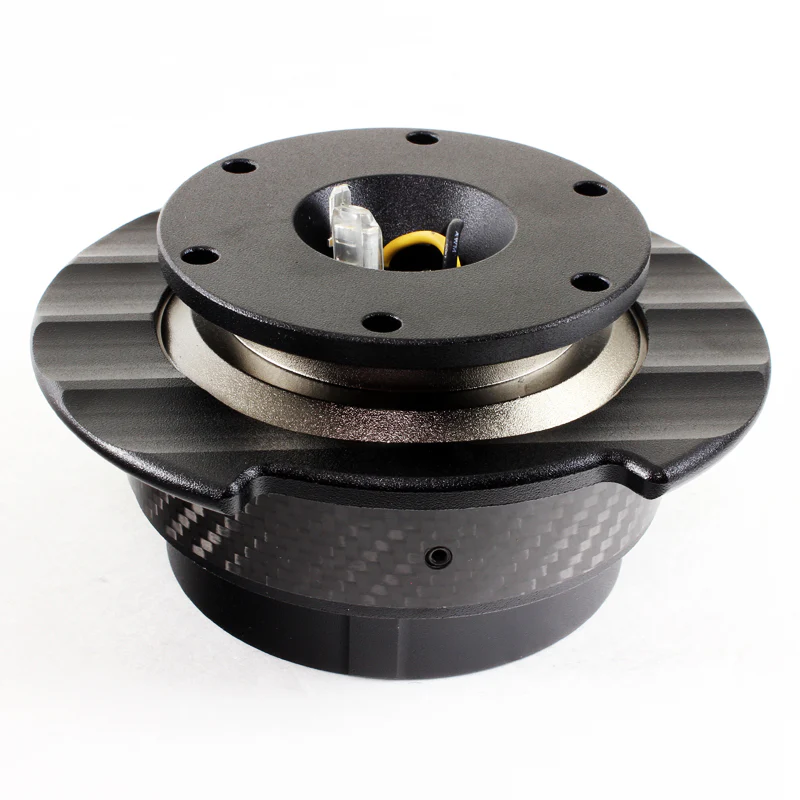 NRG Black / Carbon Ball Lock 6-Bolt Steering Wheel Gen 2.5 Quick Release Adapter -SRK-250CF - Image 2