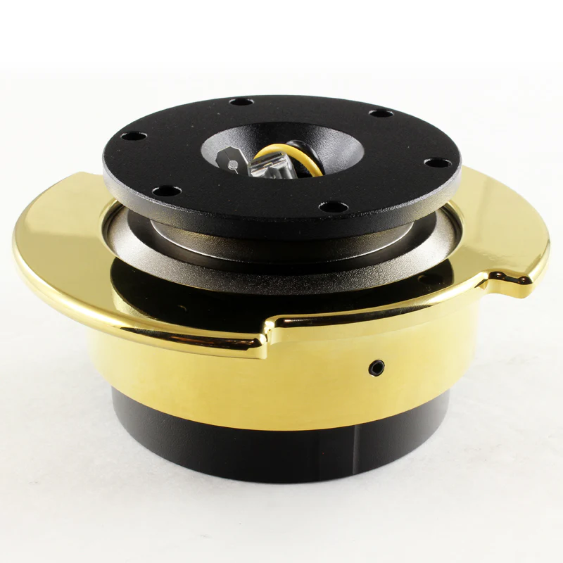 NRG Black / Gold Ball Lock 6-Bolt Steering Wheel Gen 2.5 Quick Release Adapter -SRK-250BK-CG - Image 2