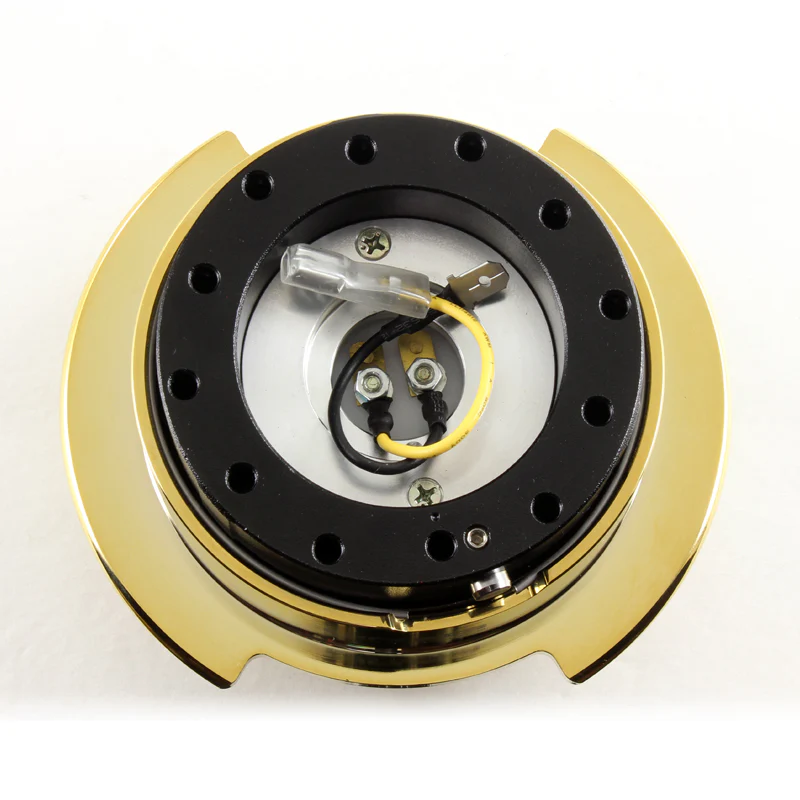 NRG Black / Gold Ball Lock 6-Bolt Steering Wheel Gen 2.5 Quick Release Adapter -SRK-250BK-CG - Image 3