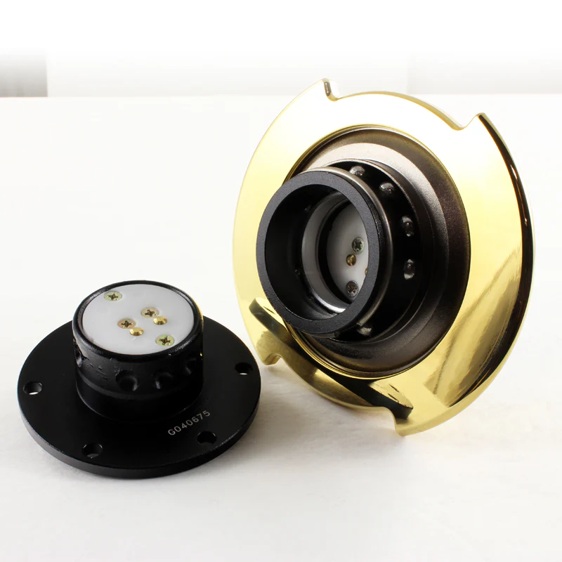 NRG Black / Gold Ball Lock 6-Bolt Steering Wheel Gen 2.5 Quick Release Adapter -SRK-250BK-CG - Image 5