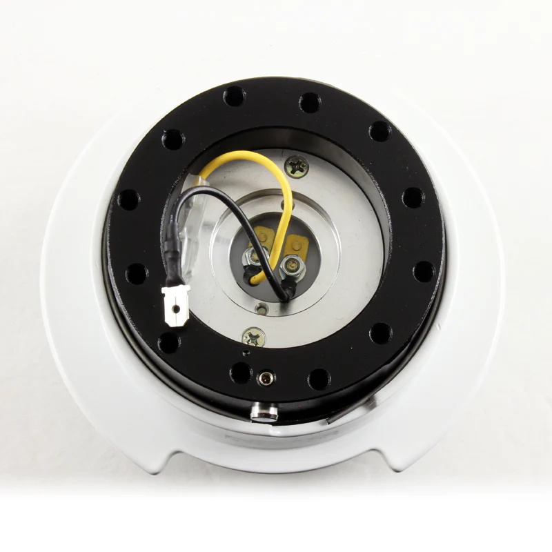 NRG Black / White Ball Lock 6-Bolt Steering Wheel Gen 2.5 Quick Release Adapter -SRK-250BK-WH - Image 3