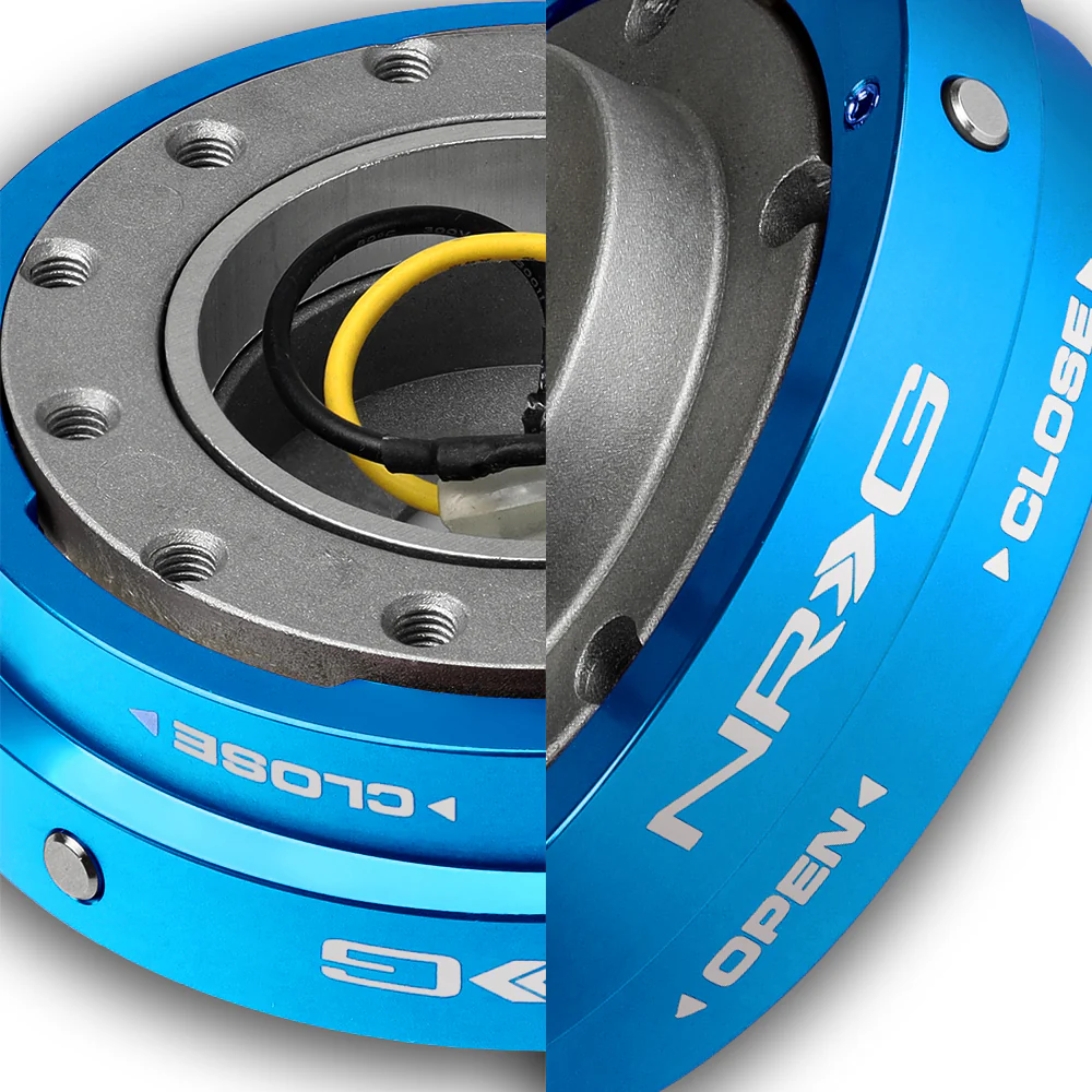 NRG Blue Aluminum 1.25 Thin 6-Bolt Steering Wheel Universal Short Hub Adapter Quick Release Spacer -SRK-400BL - Image 3