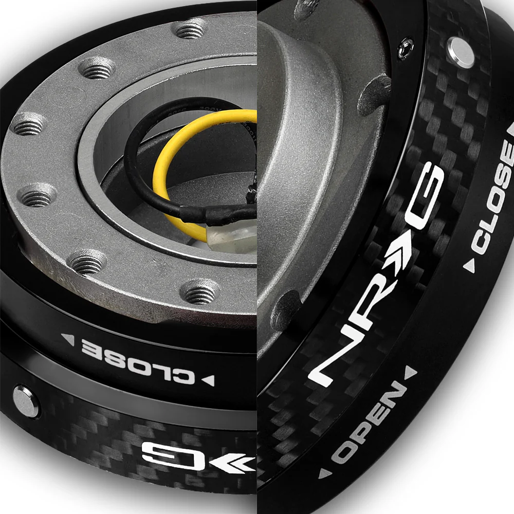 NRG Carbon Fiber Look Aluminum 1.25 Thin 6-Bolt Steering Wheel Universal Short Hub Adapter Quick Release Spacer -SRK-400CF - Image 3