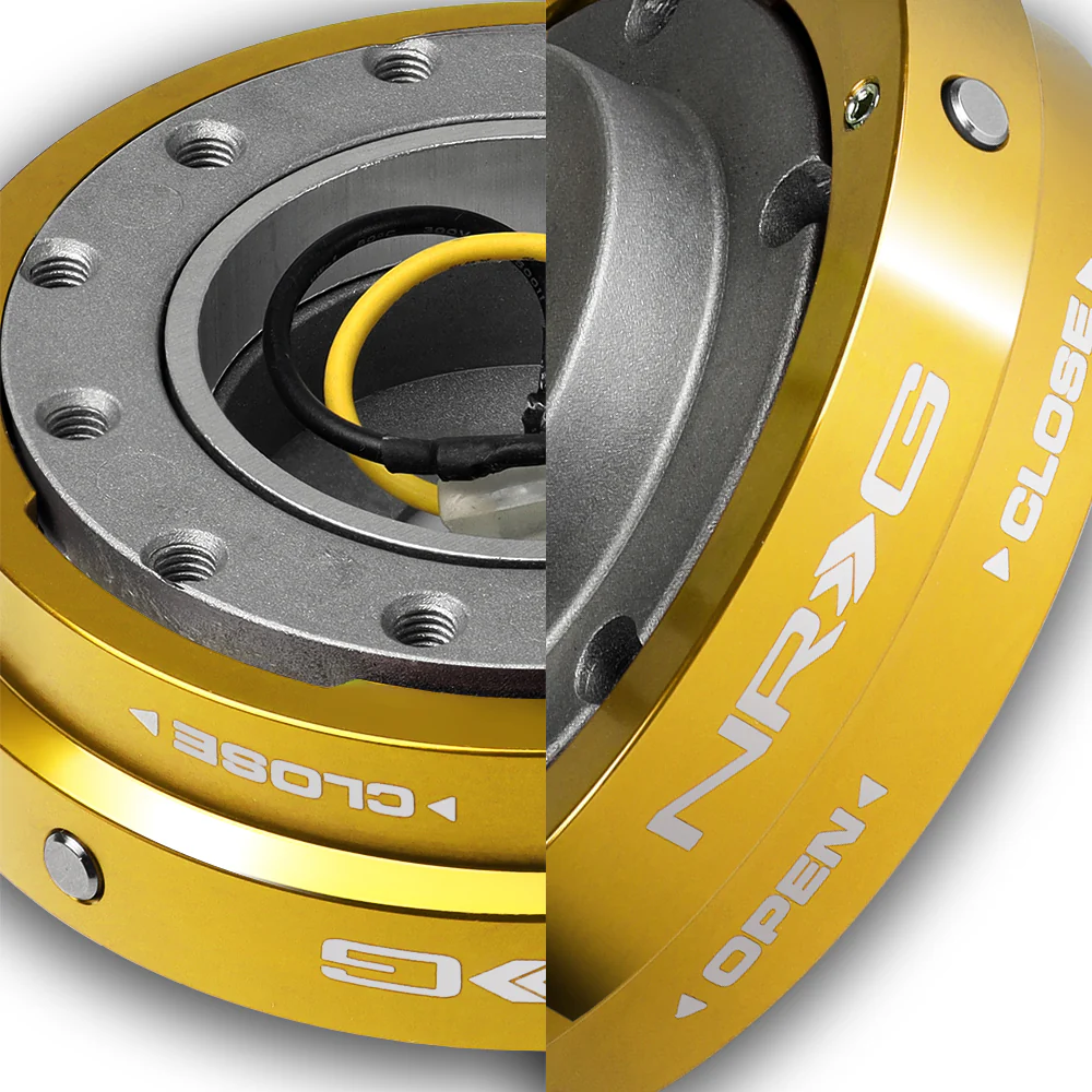 NRG Golden Aluminum 1.25 Thin 6-Bolt Steering Wheel Universal Short Hub Adapter Quick Release Spacer -SRK-400C-GD - Image 3