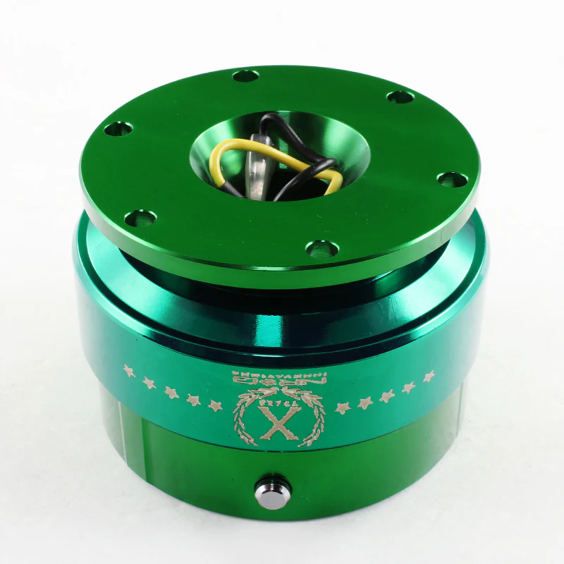 NRG Green Ball Lock Aluminum 6-Bolt Steering Wheel Gen 2.0 Quick Release Adapter -SRK-200GN - Image 2