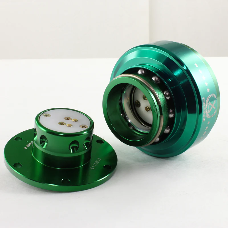 NRG Green Ball Lock Aluminum 6-Bolt Steering Wheel Gen 2.0 Quick Release Adapter -SRK-200GN - Image 4