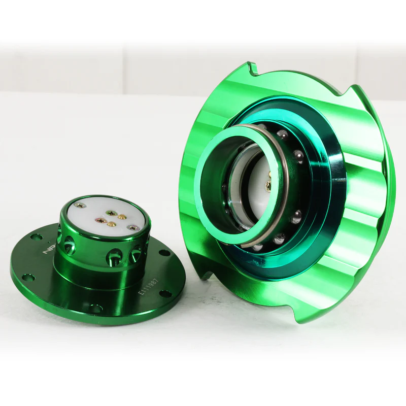 NRG Green Ball Lock Aluminum 6-Bolt Steering Wheel Gen 2.5 Quick Release Adapter -SRK-250GN - Image 4