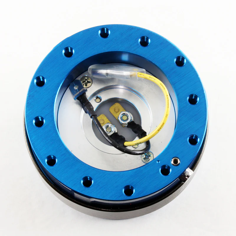 NRG Gunmetal / Blue Ball Lock 6-Bolt Steering Wheel Gen 2.0 Quick Release Adapter -SRK-200NB - Image 2