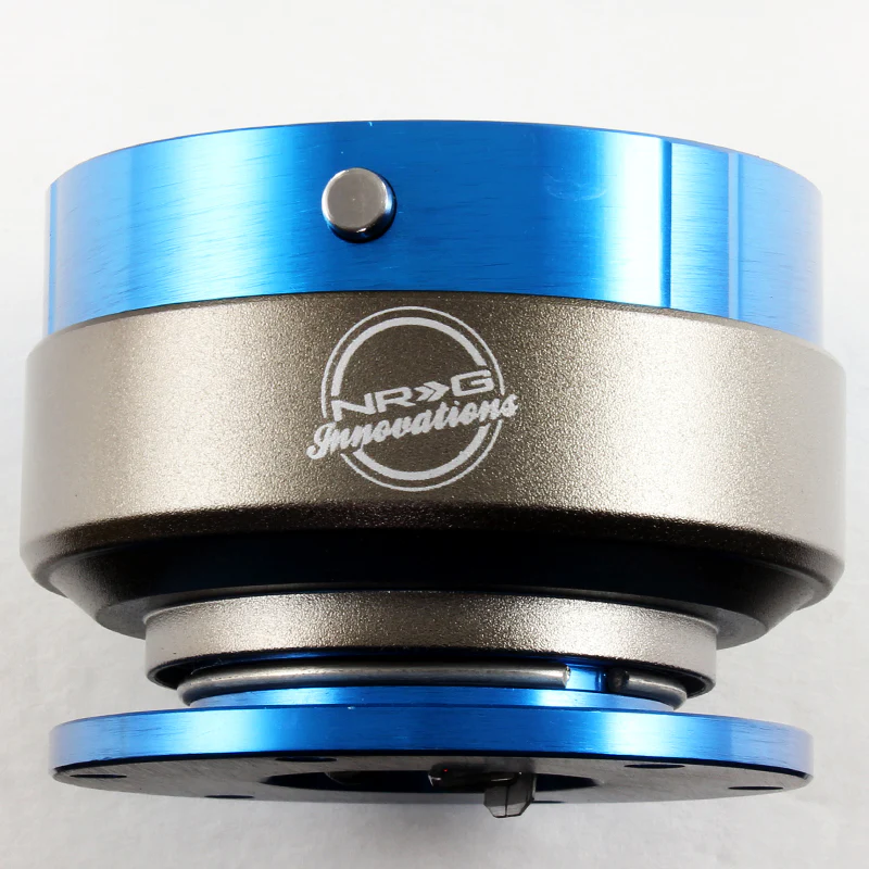 NRG Gunmetal / Blue Ball Lock 6-Bolt Steering Wheel Gen 2.0 Quick Release Adapter -SRK-200NB - Image 3