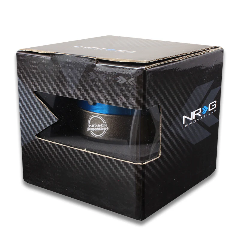 NRG Gunmetal / Blue Ball Lock 6-Bolt Steering Wheel Gen 2.0 Quick Release Adapter -SRK-200NB - Image 6