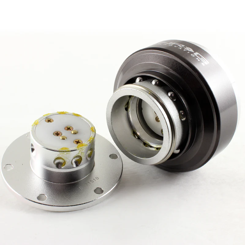 NRG Gunmetal / Silver Ball Lock 6-Bolt Steering Wheel Gen 2.0 Quick Release Adapter -SRK-200SL - Image 4